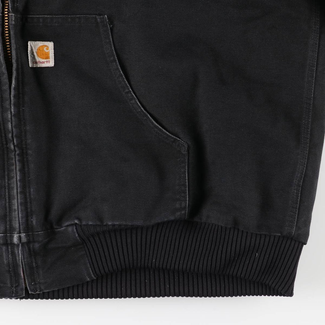 Carhartt Active Jacket, Padded Duck Full-Zip Hoodie, Made in USA, Men's XXL cotton black type Vintage Second Hand