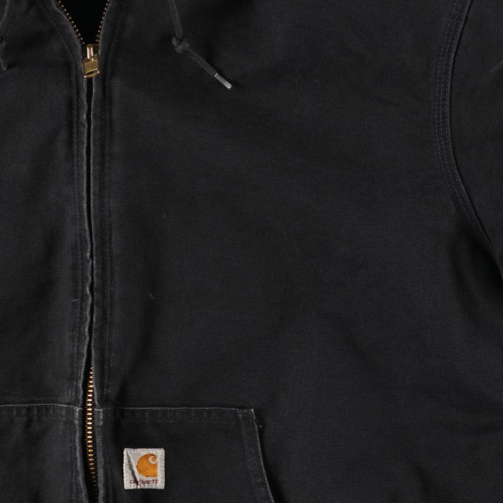 Carhartt Active Jacket, Padded Duck Full-Zip Hoodie, Made in USA, Men's XXL cotton black type Vintage Second Hand