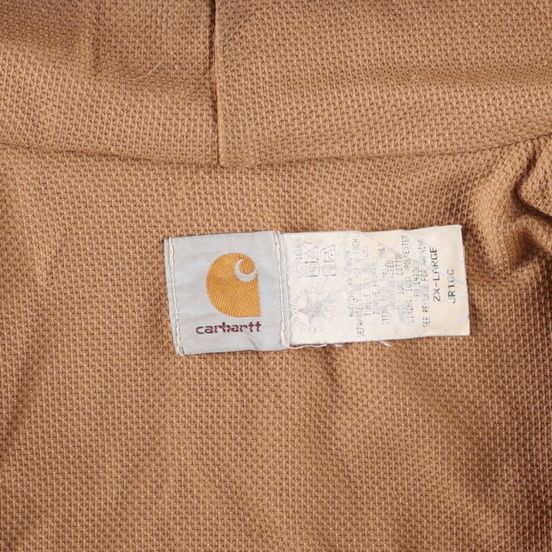 Vintage 80s-90'S Carhartt Active Jacket, Duck Full Zip Hoodie, Men's, Size XXL cotton Khaki type beige Vintage Second Hand