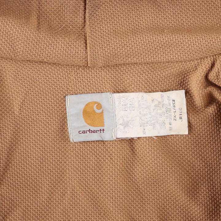 Vintage 80s-90'S Carhartt Active Jacket, Duck Full Zip Hoodie, Men's, Size XXL cotton Khaki type beige Vintage Second Hand