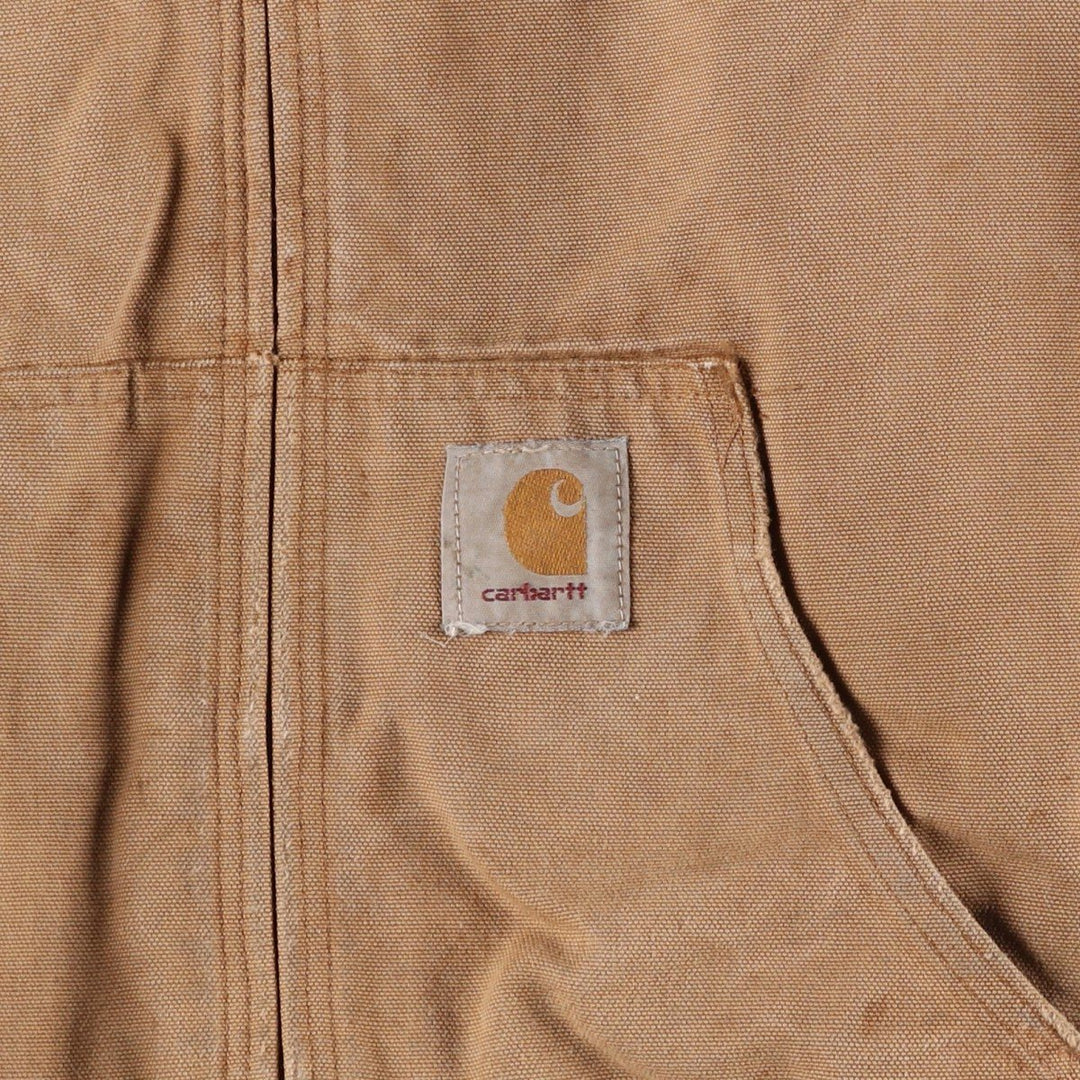 Vintage 80s-90'S Carhartt Active Jacket, Duck Full Zip Hoodie, Men's, Size XXL cotton Khaki type beige Vintage Second Hand