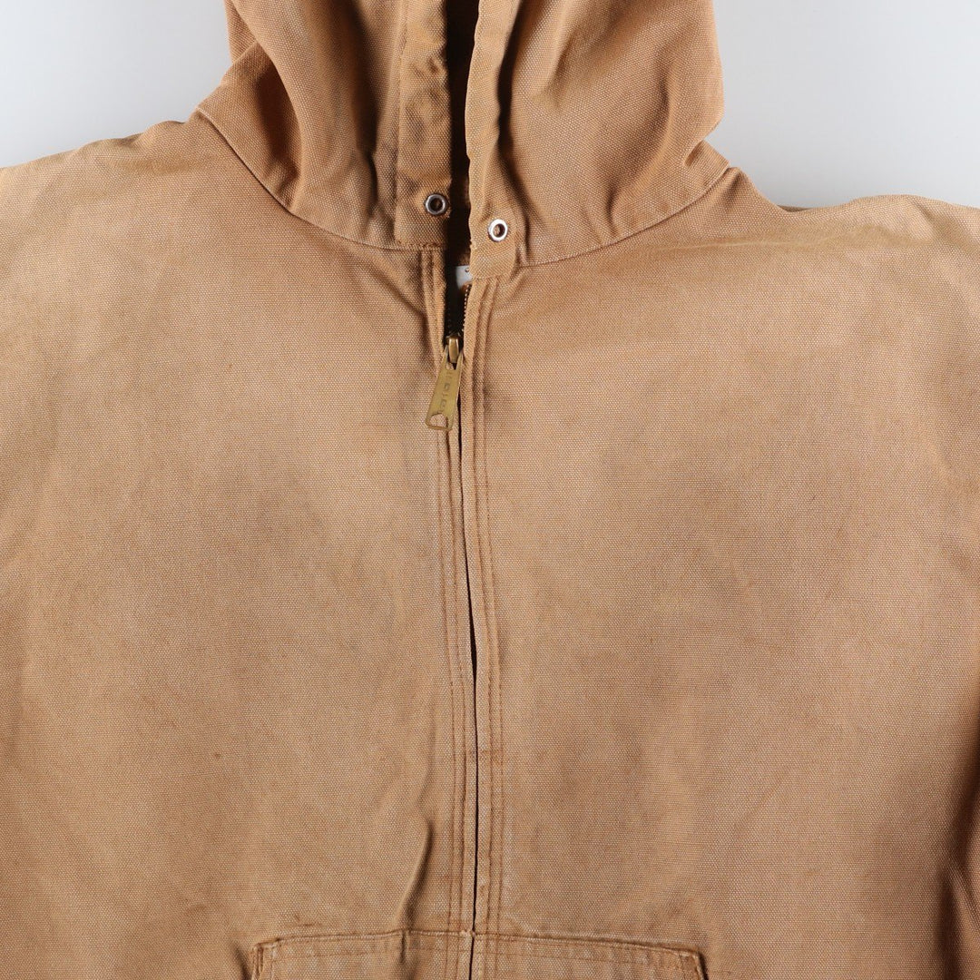 Vintage 80s-90'S Carhartt Active Jacket, Duck Full Zip Hoodie, Men's, Size XXL cotton Khaki type beige Vintage Second Hand