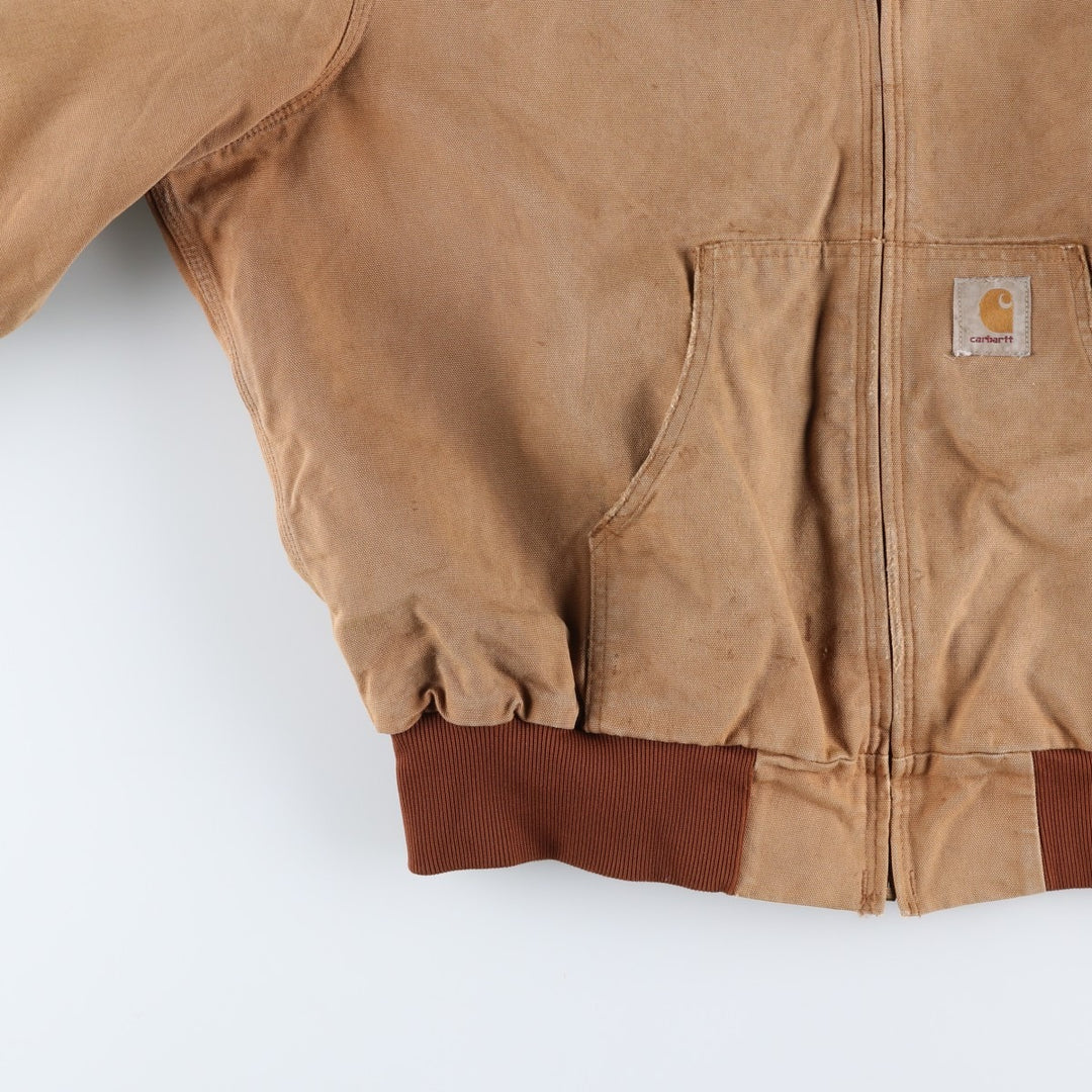 Vintage 80s-90'S Carhartt Active Jacket, Duck Full Zip Hoodie, Men's, Size XXL cotton Khaki type beige Vintage Second Hand