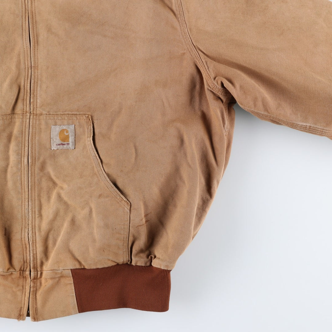 Vintage 80s-90'S Carhartt Active Jacket, Duck Full Zip Hoodie, Men's, Size XXL cotton Khaki type beige Vintage Second Hand