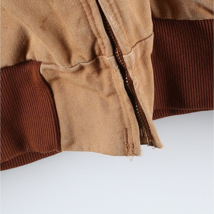 Vintage 80s-90'S Carhartt Active Jacket, Duck Full Zip Hoodie, Men's, Size XXL cotton Khaki type beige Vintage Second Hand