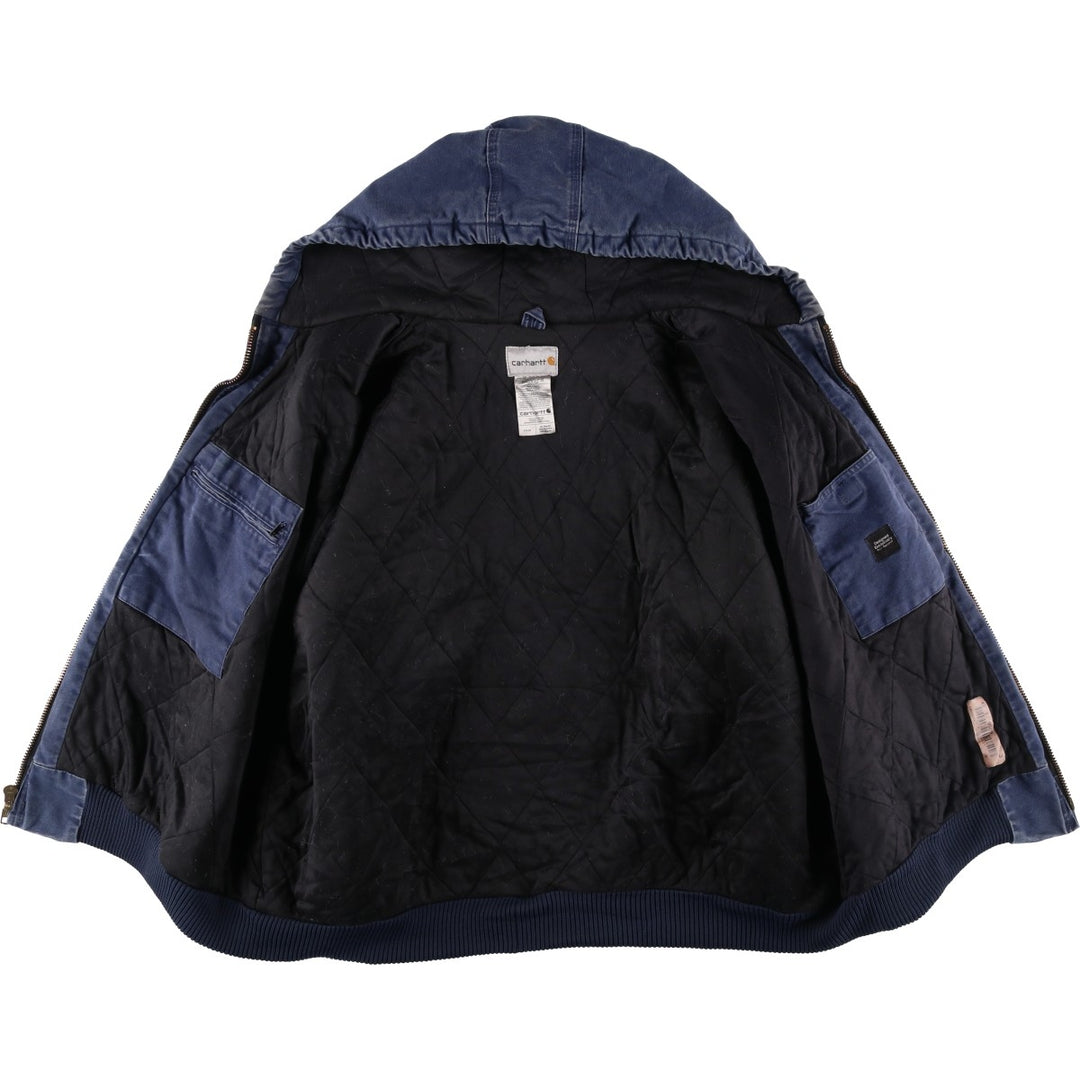 Carhartt Active Jacket, Padded Duck Full-Zip Hoodie, Men's Size XXXL cotton Navy blue Vintage Second Hand
