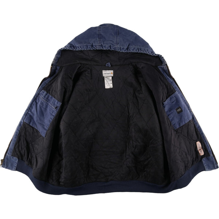 Carhartt Active Jacket, Padded Duck Full-Zip Hoodie, Men's Size XXXL cotton Navy blue Vintage Second Hand