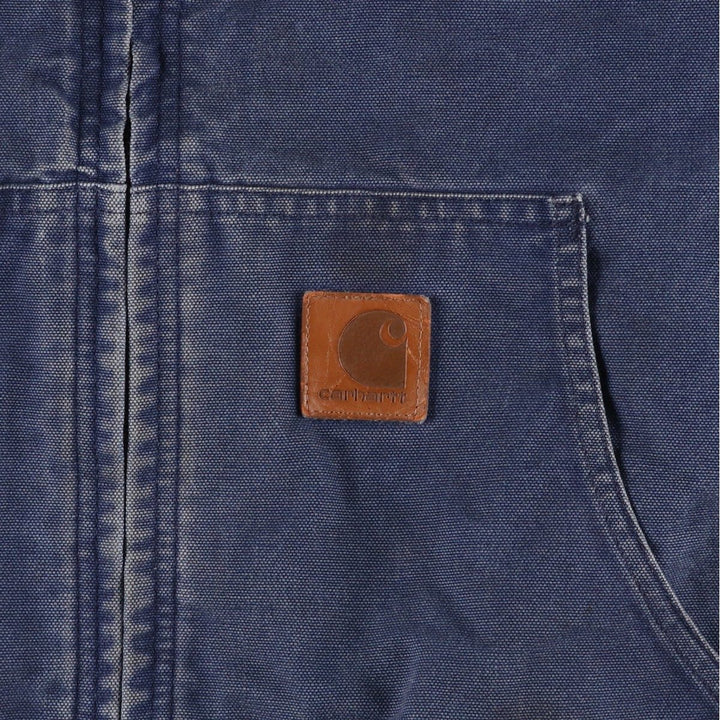 Carhartt Active Jacket, Padded Duck Full-Zip Hoodie, Men's Size XXXL cotton Navy blue Vintage Second Hand