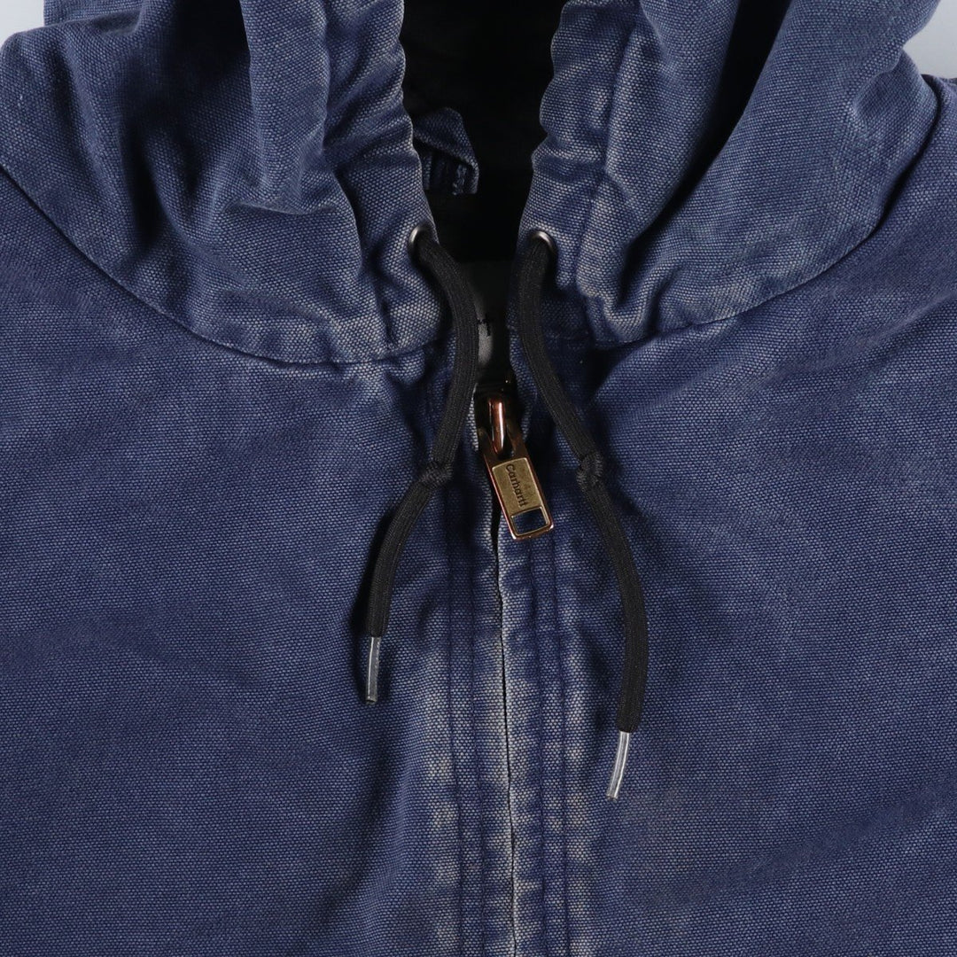 Carhartt Active Jacket, Padded Duck Full-Zip Hoodie, Men's Size XXXL cotton Navy blue Vintage Second Hand