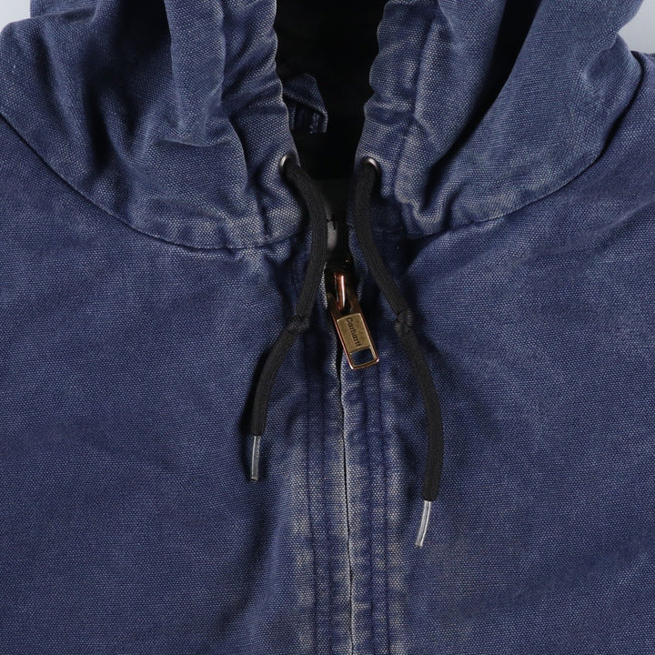 Carhartt Active Jacket, Padded Duck Full-Zip Hoodie, Men's Size XXXL cotton Navy blue Vintage Second Hand