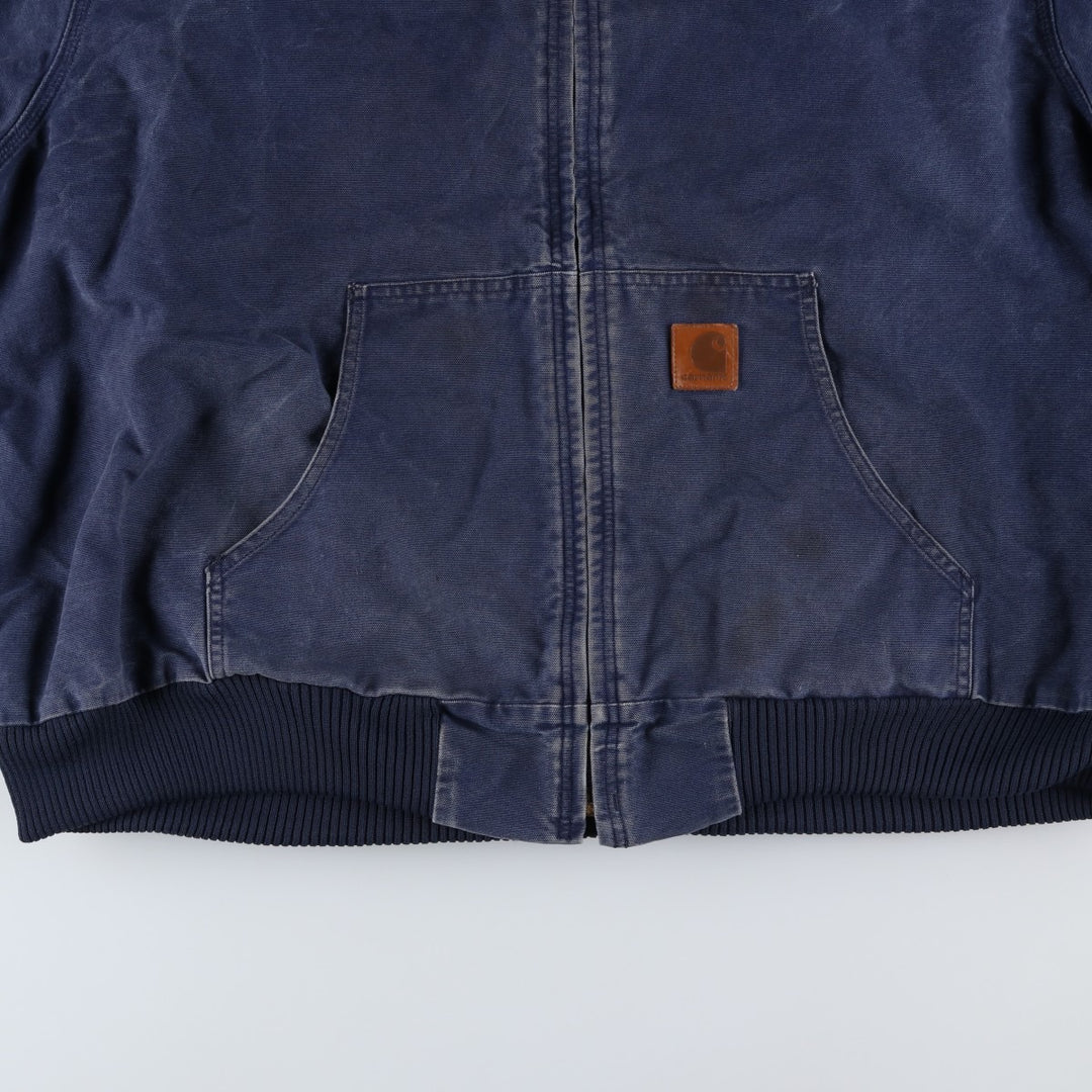 Carhartt Active Jacket, Padded Duck Full-Zip Hoodie, Men's Size XXXL cotton Navy blue Vintage Second Hand