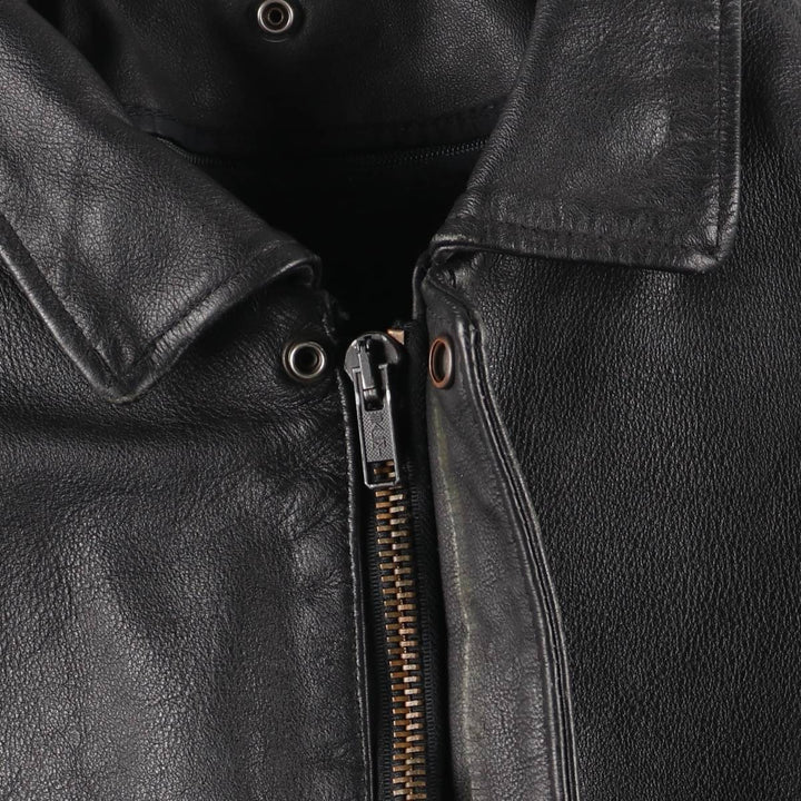 A-2 type padded leather flight jacket, men's size M unclear black type Vintage Second Hand