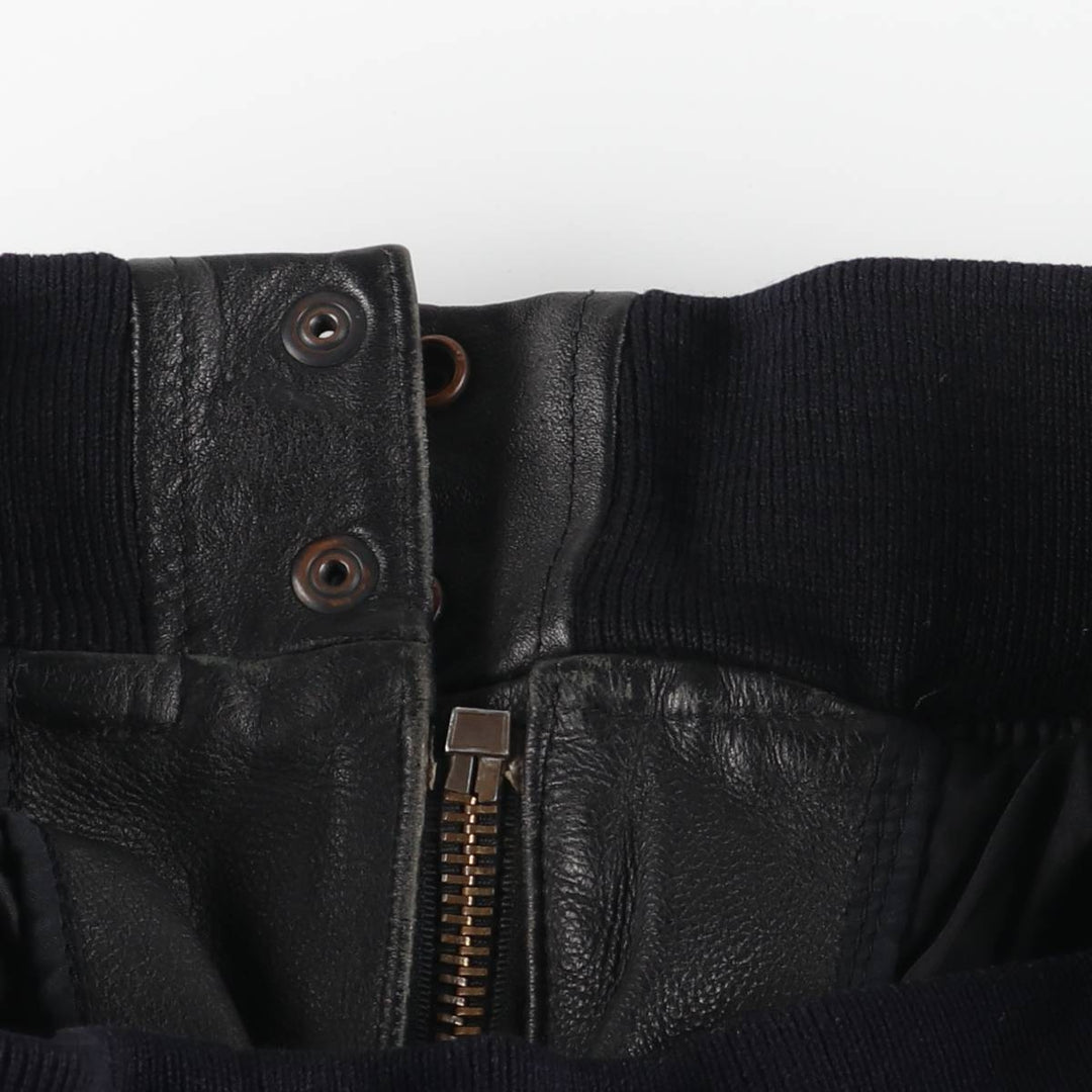 A-2 type padded leather flight jacket, men's size M unclear black type Vintage Second Hand