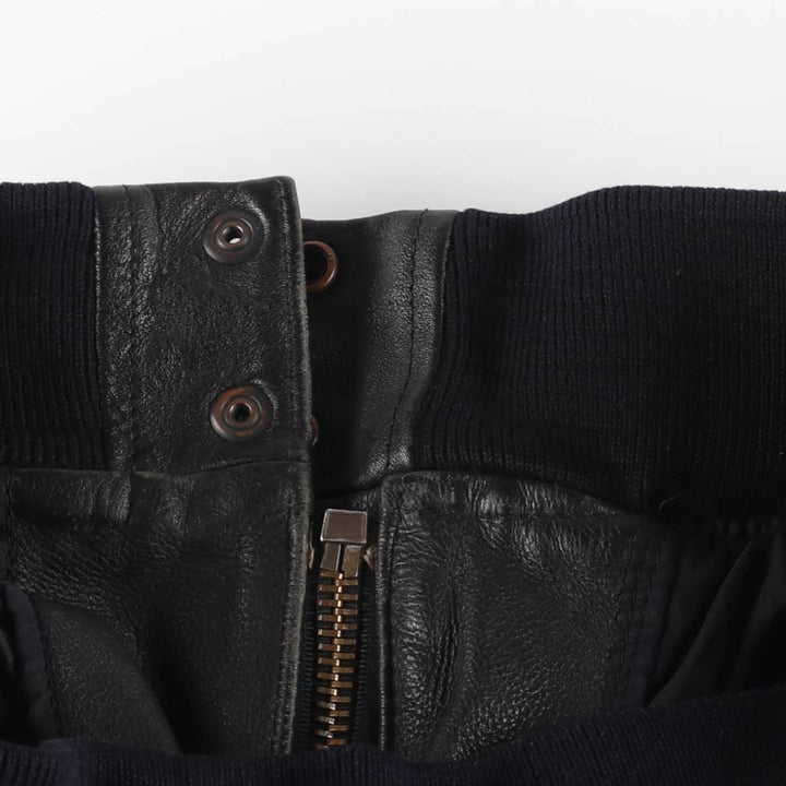 A-2 type padded leather flight jacket, men's size M unclear black type Vintage Second Hand