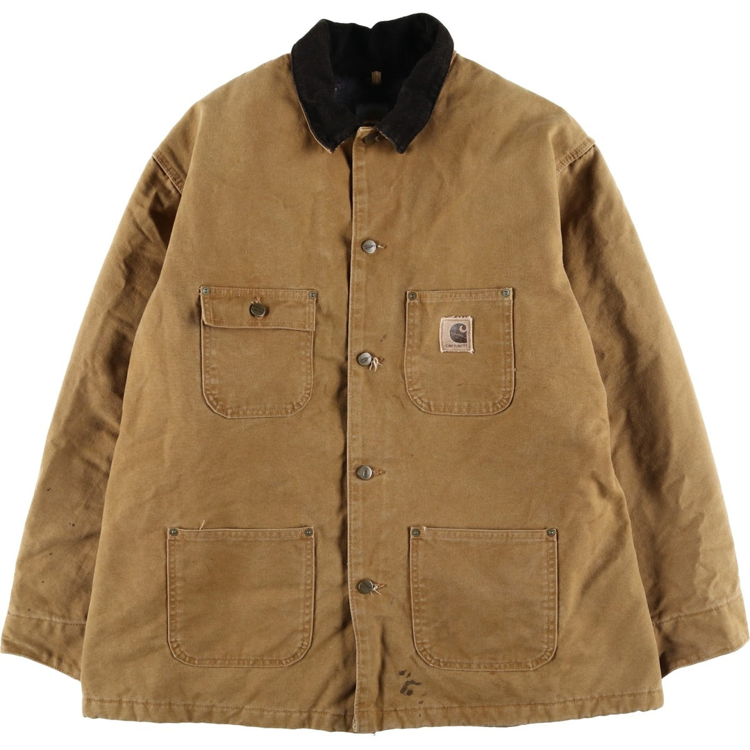 2000'S Carhartt Michigan Chore Coat Duck Coverall Men's XL cotton brown type Vintage Second Hand