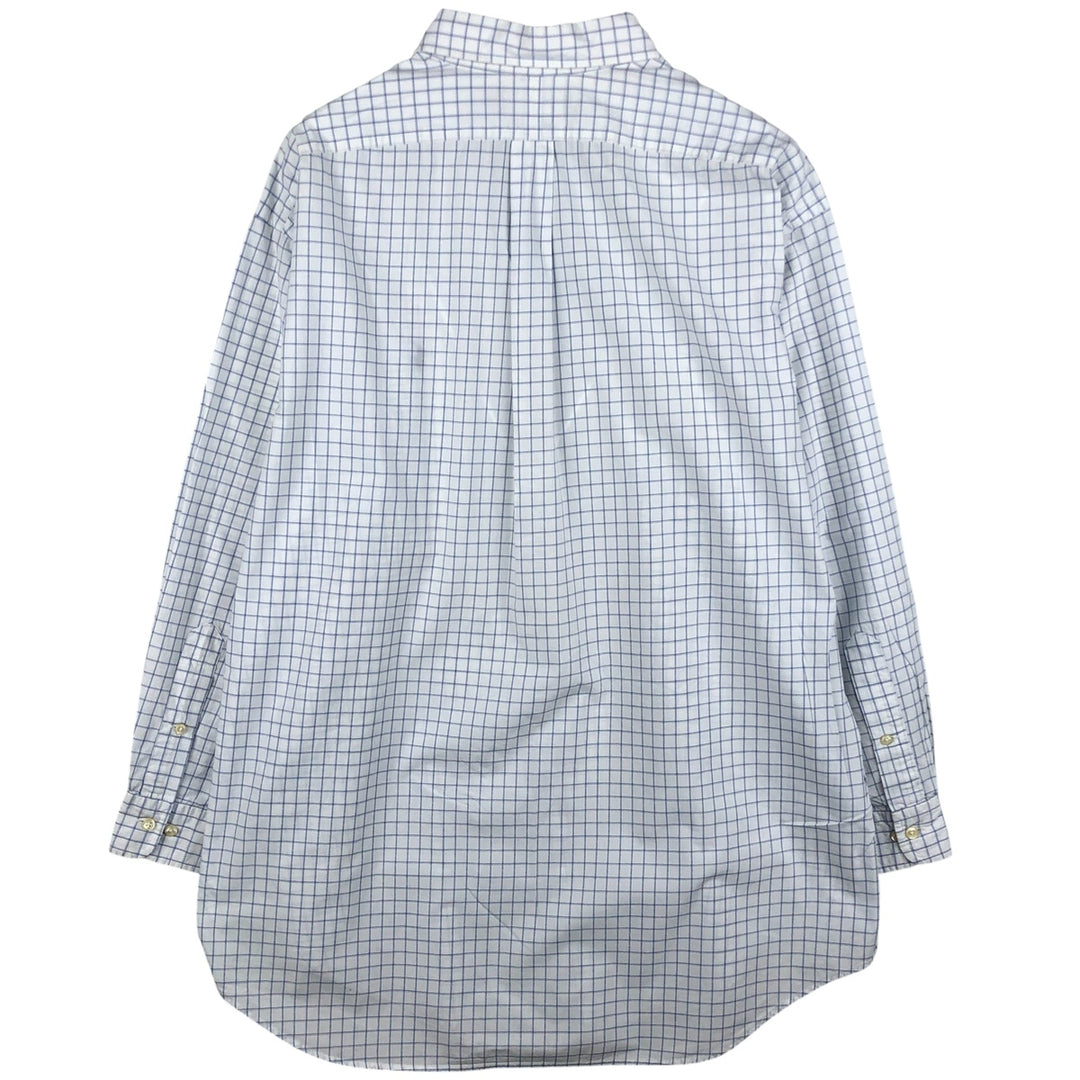 Ralph Lauren YARMOUTH Long Sleeve Button Down Check Shirt Men's XL cotton white type Vintage Second Hand
