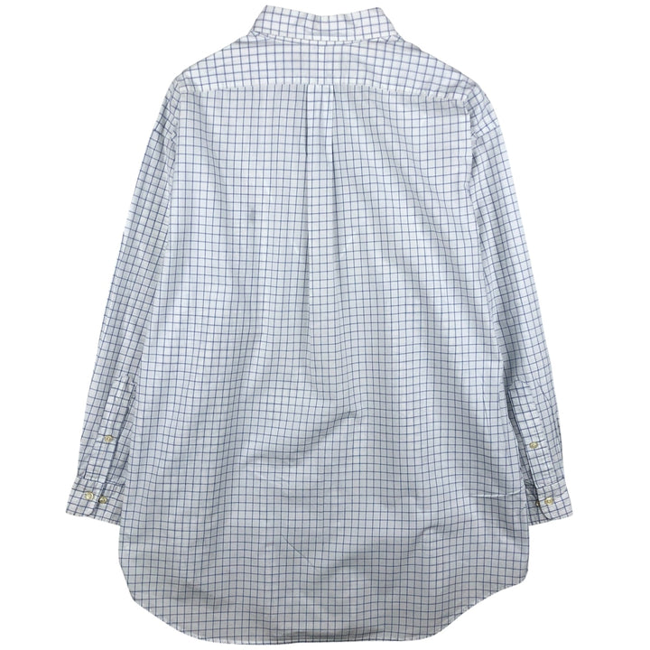 Ralph Lauren YARMOUTH Long Sleeve Button Down Check Shirt Men's XL cotton white type Vintage Second Hand