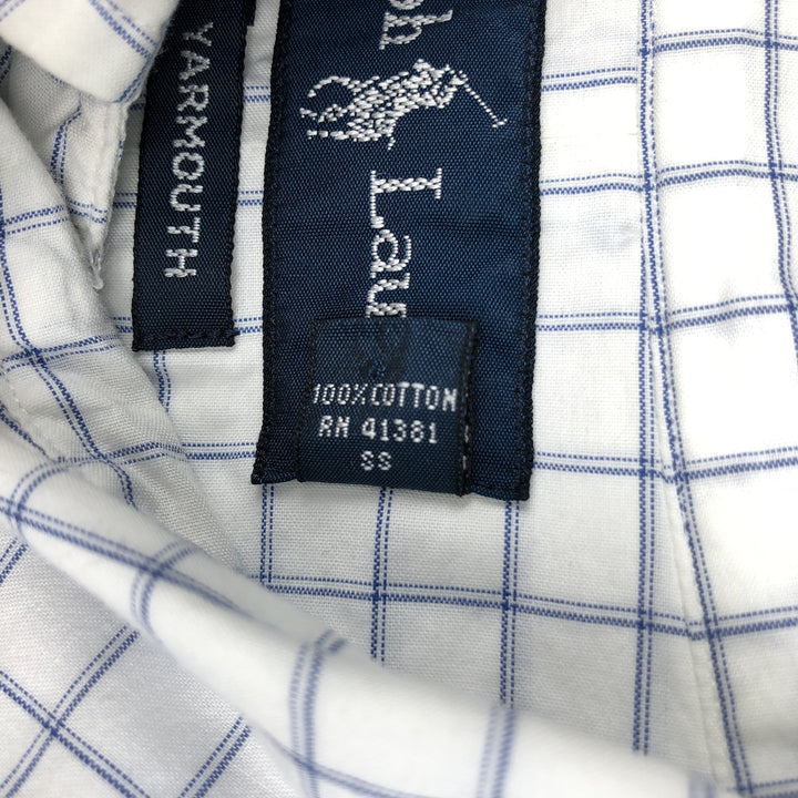 Ralph Lauren YARMOUTH Long Sleeve Button Down Check Shirt Men's XL cotton white type Vintage Second Hand