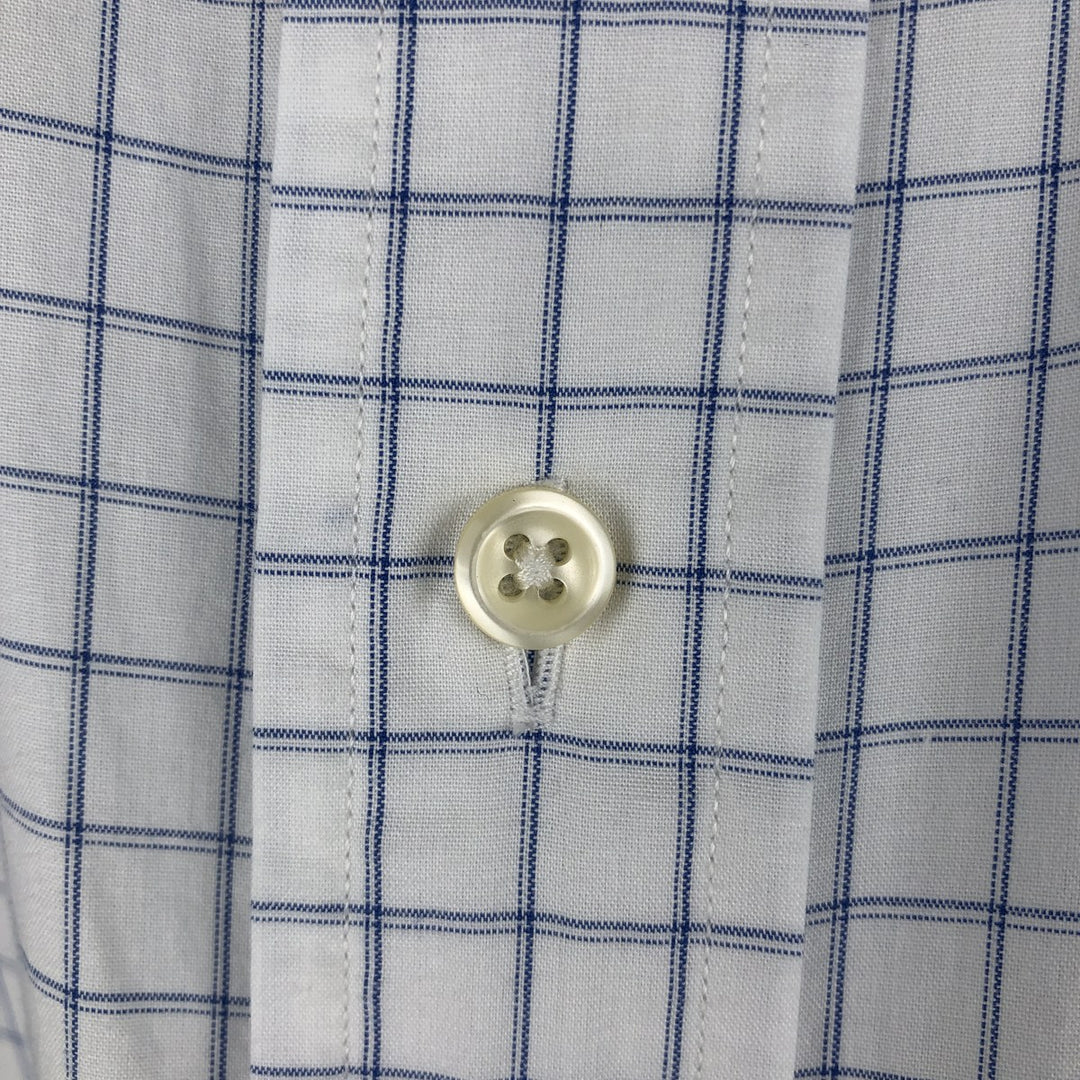 Ralph Lauren YARMOUTH Long Sleeve Button Down Check Shirt Men's XL cotton white type Vintage Second Hand