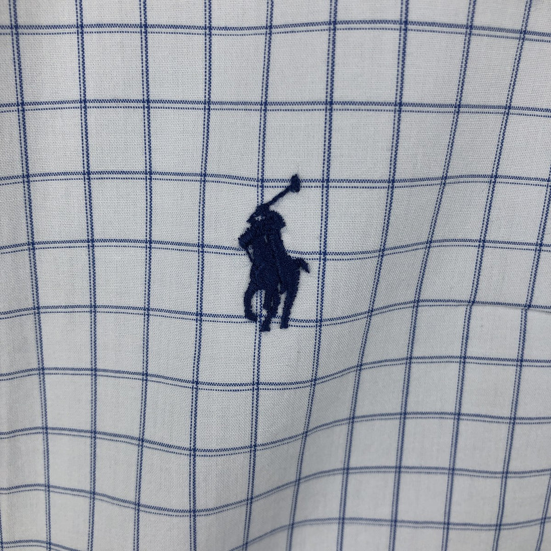 Ralph Lauren YARMOUTH Long Sleeve Button Down Check Shirt Men's XL cotton white type Vintage Second Hand