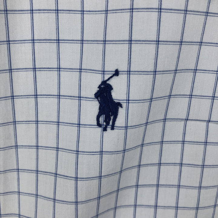 Ralph Lauren YARMOUTH Long Sleeve Button Down Check Shirt Men's XL cotton white type Vintage Second Hand
