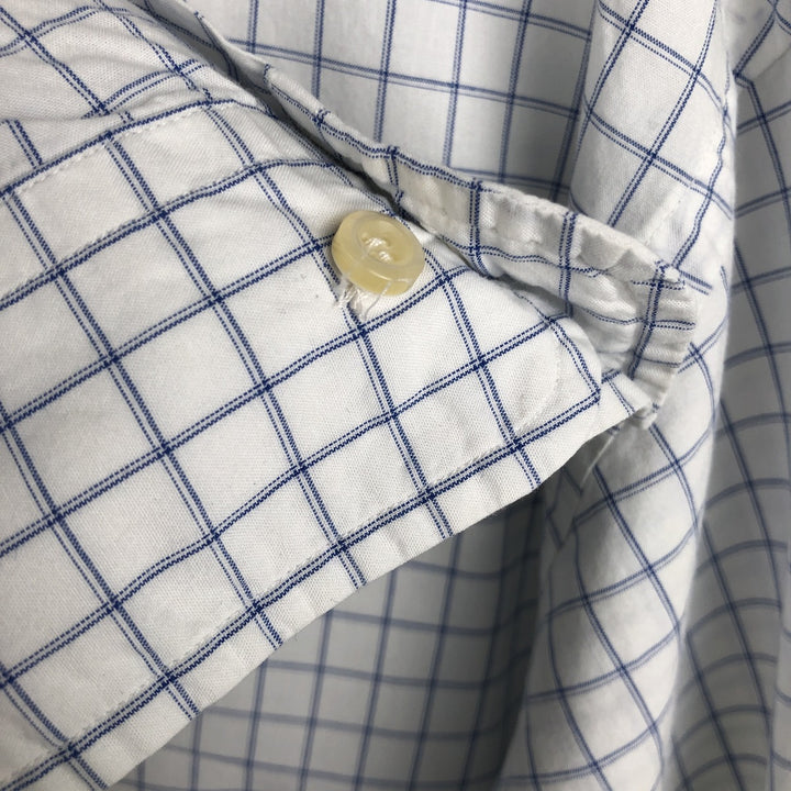 Ralph Lauren YARMOUTH Long Sleeve Button Down Check Shirt Men's XL cotton white type Vintage Second Hand