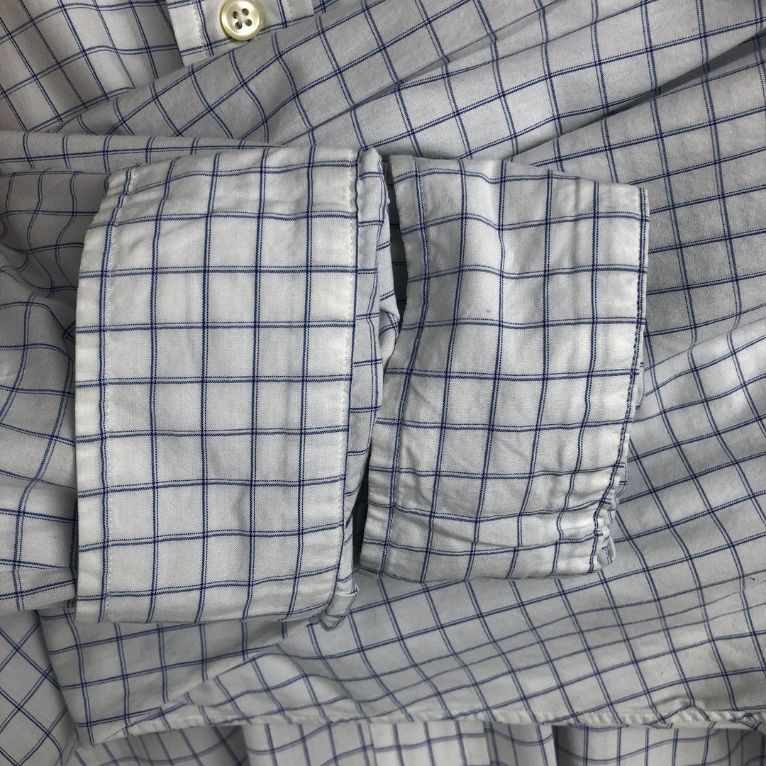Ralph Lauren YARMOUTH Long Sleeve Button Down Check Shirt Men's XL cotton white type Vintage Second Hand