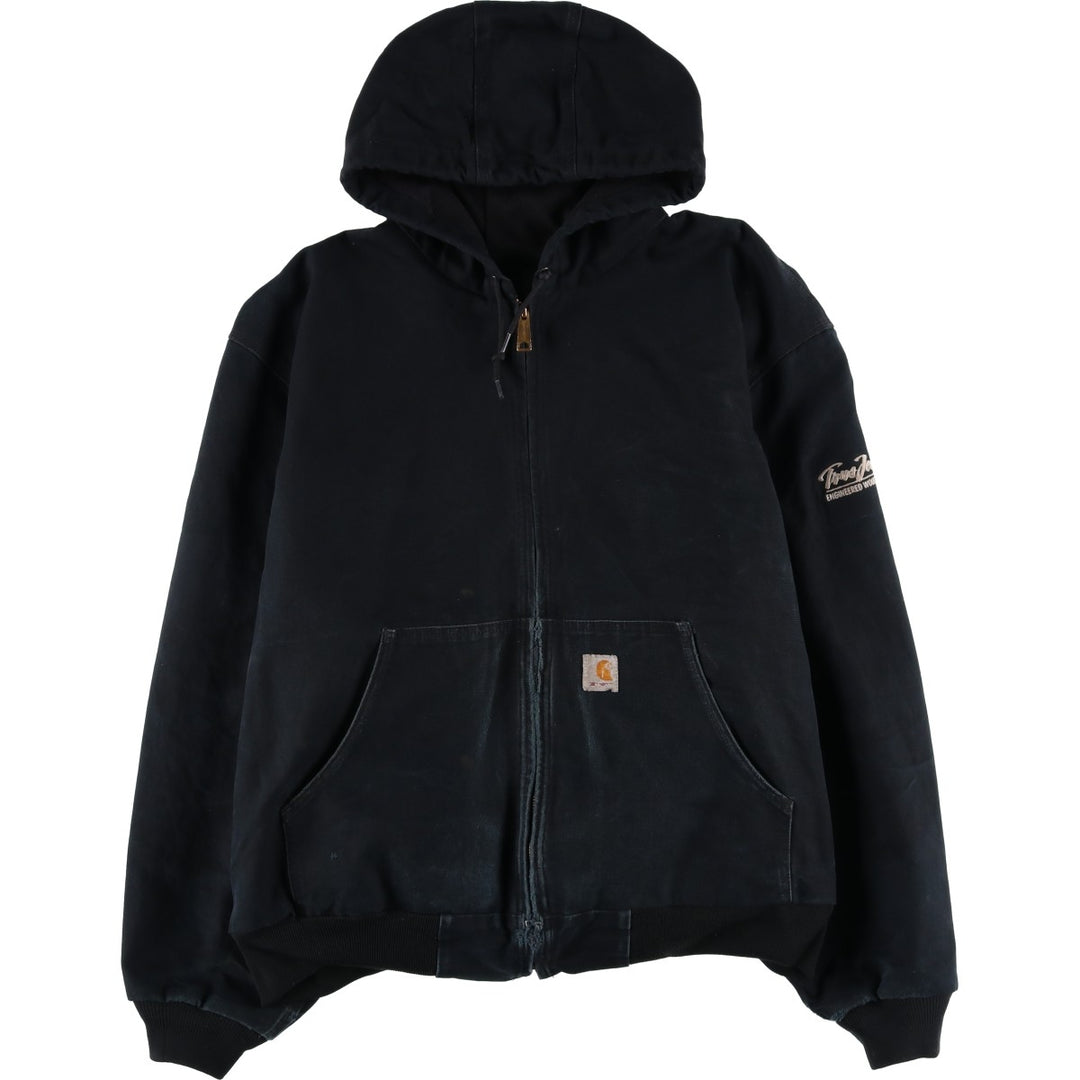 Carhartt Active Jacket, Helmets to Hardhats, Duck Full-Zip Hoodie, Made in USA, Men's XXL cotton black type Vintage Second Hand