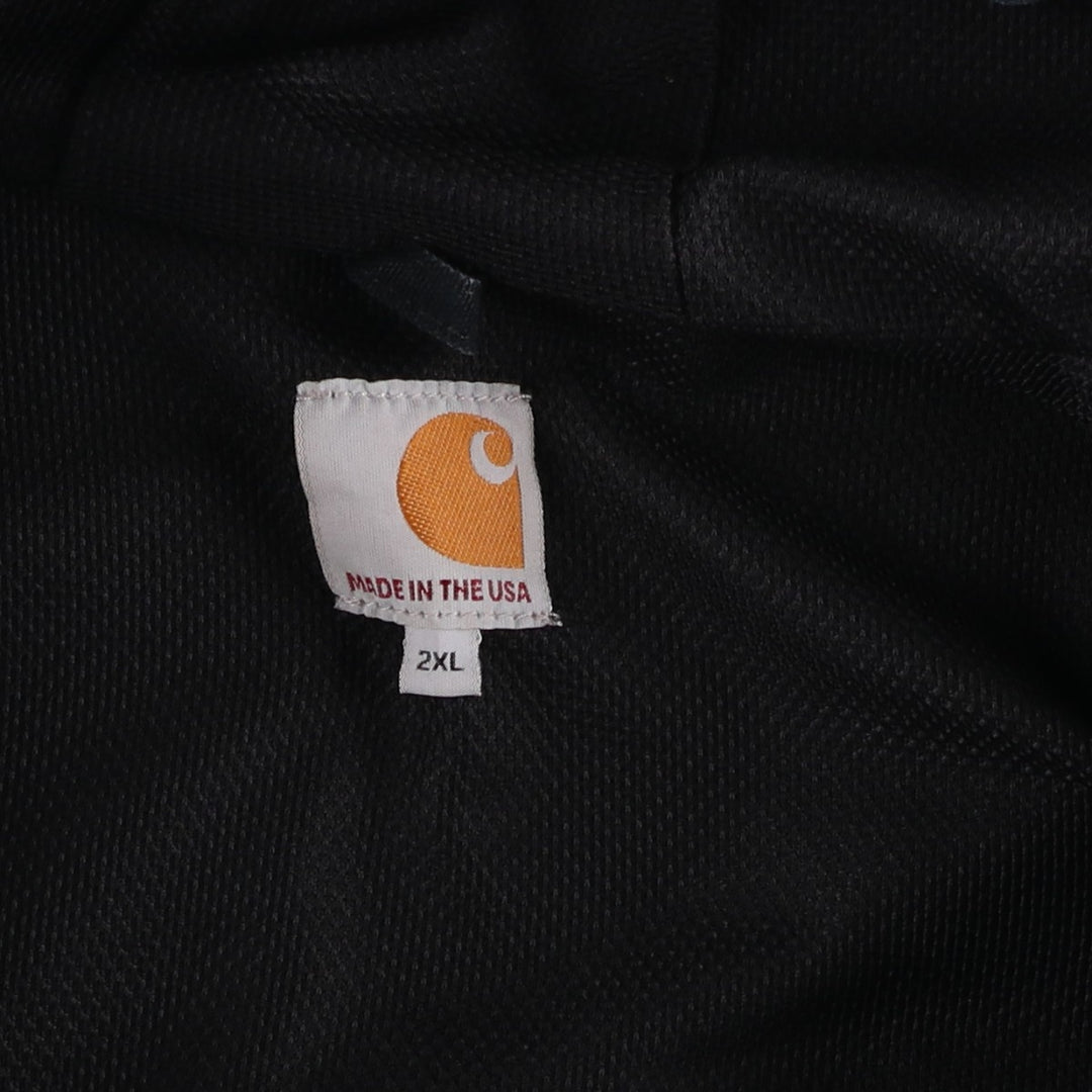 Carhartt Active Jacket, Helmets to Hardhats, Duck Full-Zip Hoodie, Made in USA, Men's XXL cotton black type Vintage Second Hand