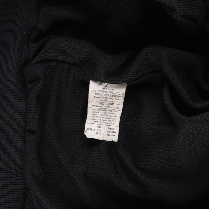 Carhartt Active Jacket, Helmets to Hardhats, Duck Full-Zip Hoodie, Made in USA, Men's XXL cotton black type Vintage Second Hand