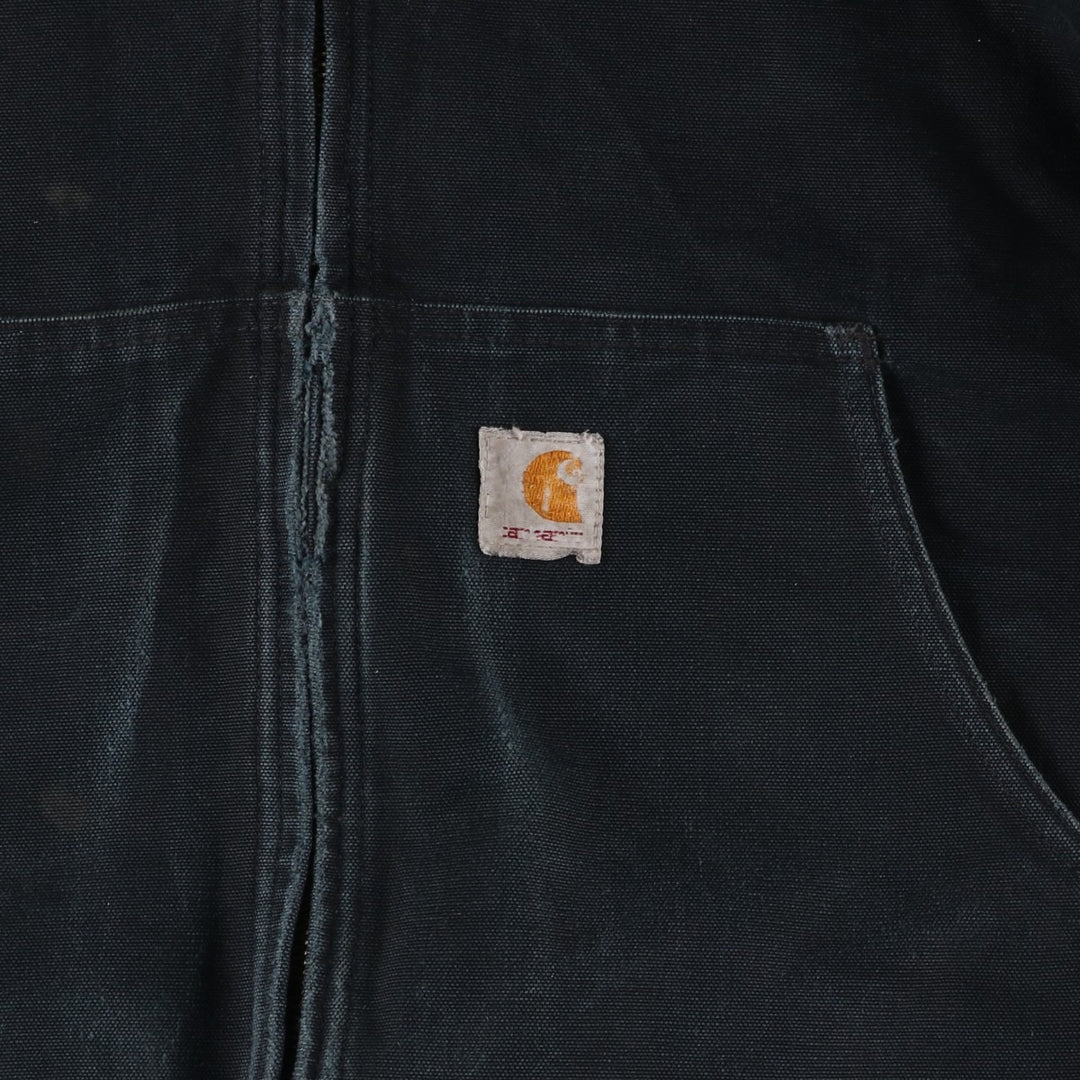Carhartt Active Jacket, Helmets to Hardhats, Duck Full-Zip Hoodie, Made in USA, Men's XXL cotton black type Vintage Second Hand