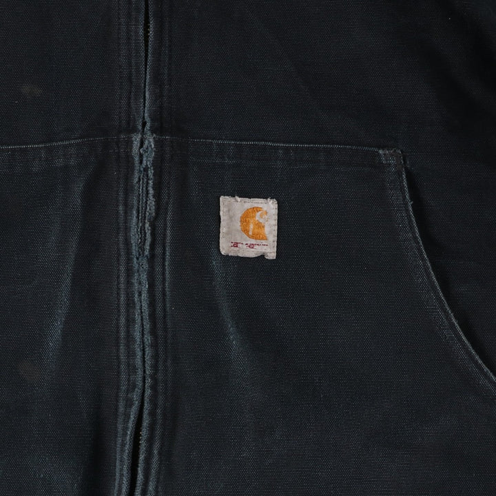 Carhartt Active Jacket, Helmets to Hardhats, Duck Full-Zip Hoodie, Made in USA, Men's XXL cotton black type Vintage Second Hand