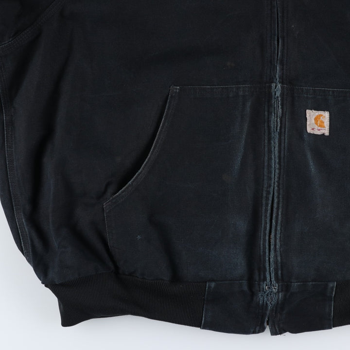 Carhartt Active Jacket, Helmets to Hardhats, Duck Full-Zip Hoodie, Made in USA, Men's XXL cotton black type Vintage Second Hand
