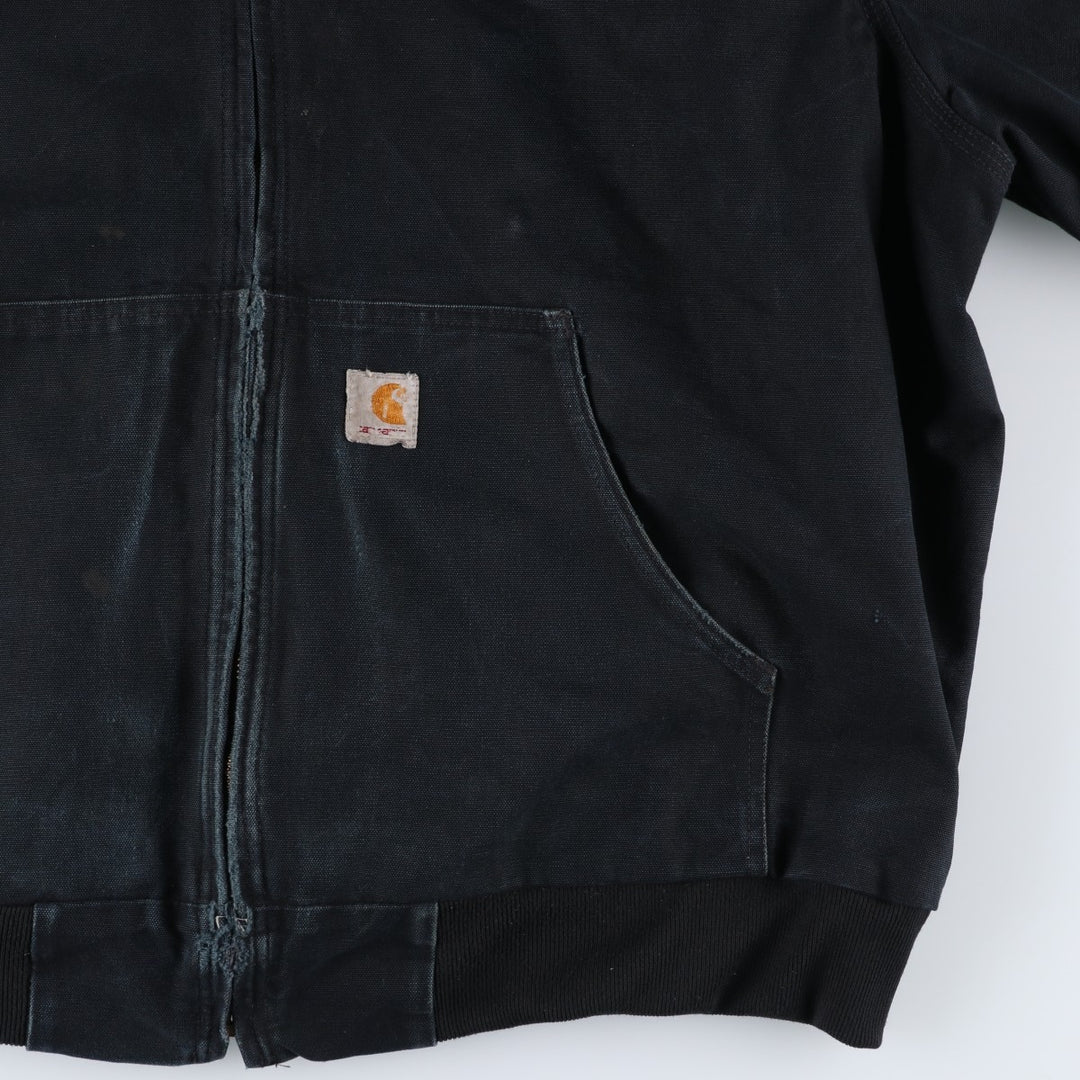 Carhartt Active Jacket, Helmets to Hardhats, Duck Full-Zip Hoodie, Made in USA, Men's XXL cotton black type Vintage Second Hand