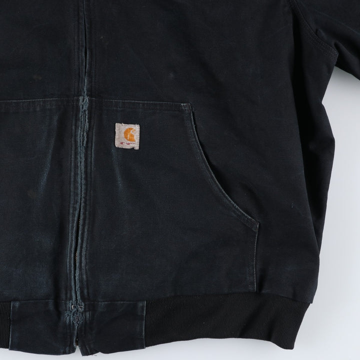 Carhartt Active Jacket, Helmets to Hardhats, Duck Full-Zip Hoodie, Made in USA, Men's XXL cotton black type Vintage Second Hand