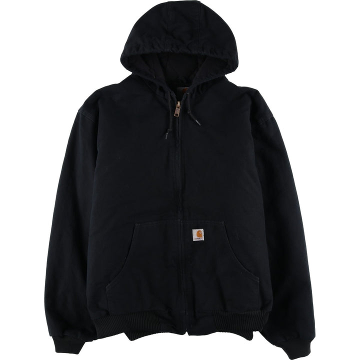 Carhartt Active Jacket, HELMETS TO HARDHATS, Padded Duck Full-Zip Hoodie, Made in USA, Men's XXL cotton black type Vintage Second Hand