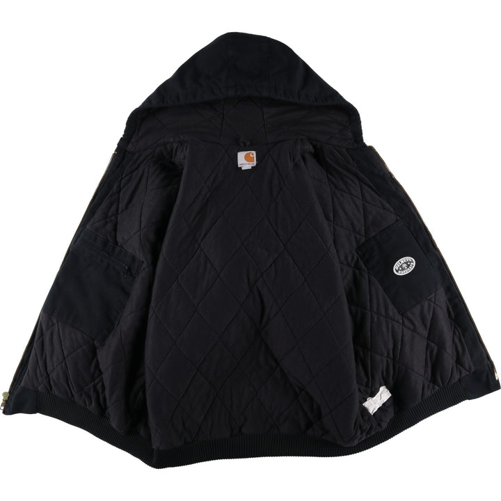 Carhartt Active Jacket, HELMETS TO HARDHATS, Padded Duck Full-Zip Hoodie, Made in USA, Men's XXL cotton black type Vintage Second Hand