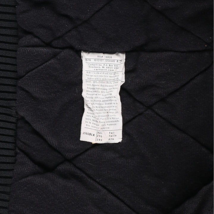 Carhartt Active Jacket, HELMETS TO HARDHATS, Padded Duck Full-Zip Hoodie, Made in USA, Men's XXL cotton black type Vintage Second Hand