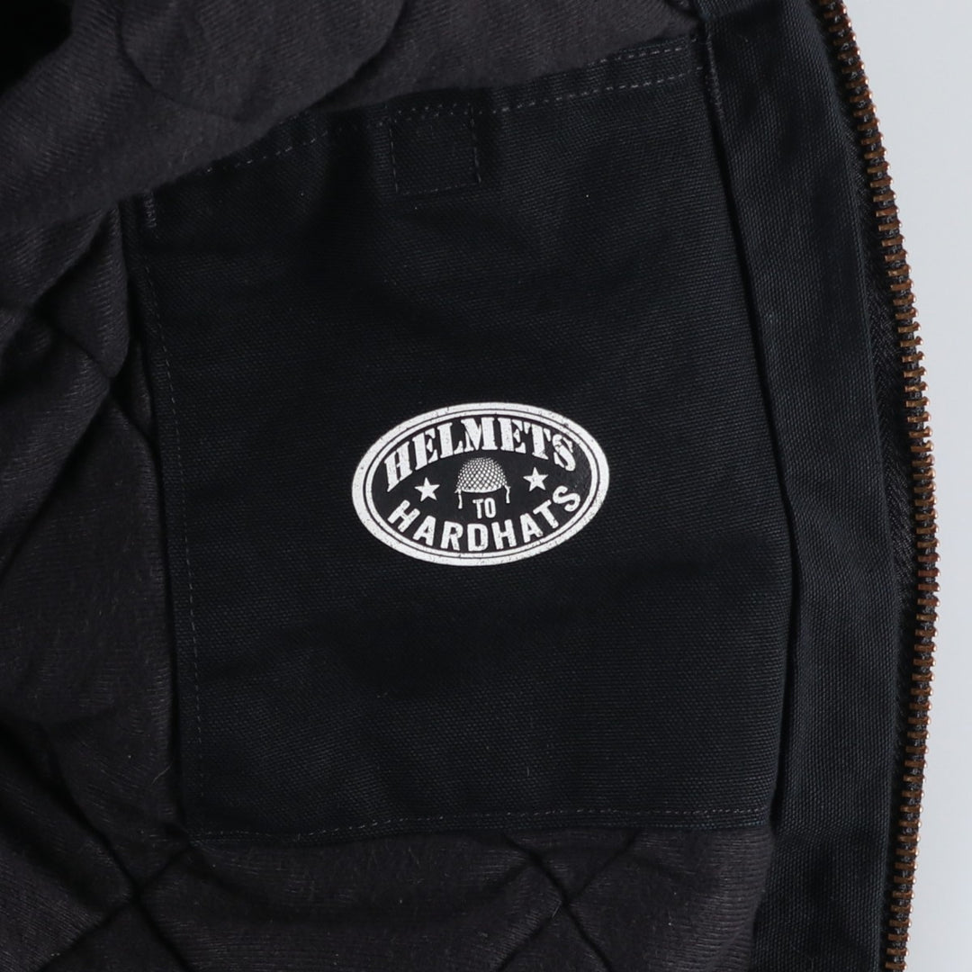 Carhartt Active Jacket, HELMETS TO HARDHATS, Padded Duck Full-Zip Hoodie, Made in USA, Men's XXL cotton black type Vintage Second Hand