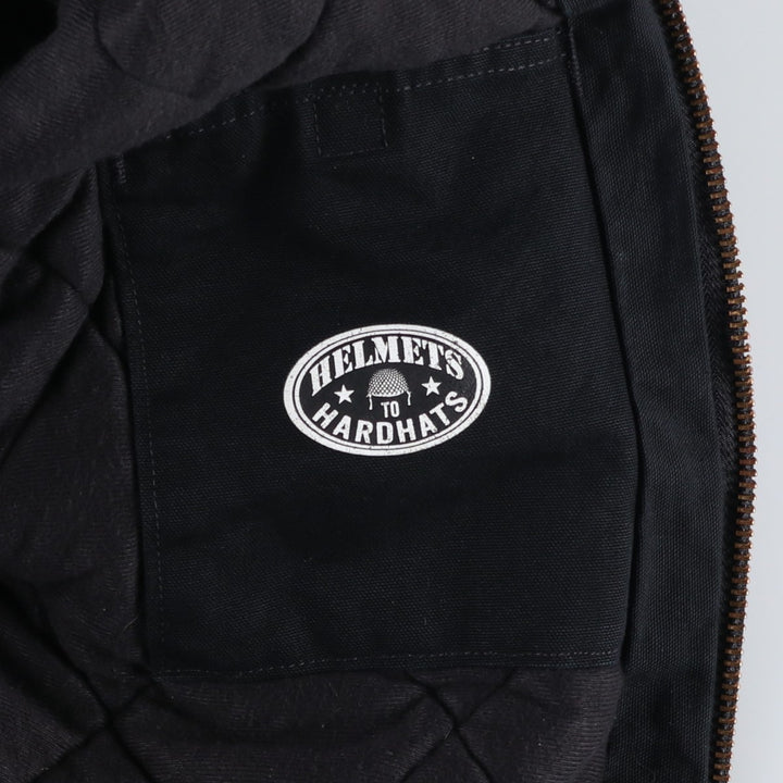 Carhartt Active Jacket, HELMETS TO HARDHATS, Padded Duck Full-Zip Hoodie, Made in USA, Men's XXL cotton black type Vintage Second Hand