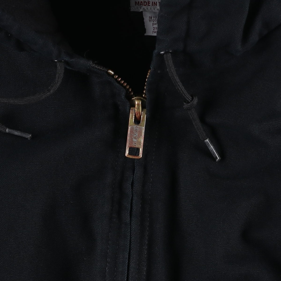 Carhartt Active Jacket, HELMETS TO HARDHATS, Padded Duck Full-Zip Hoodie, Made in USA, Men's XXL cotton black type Vintage Second Hand