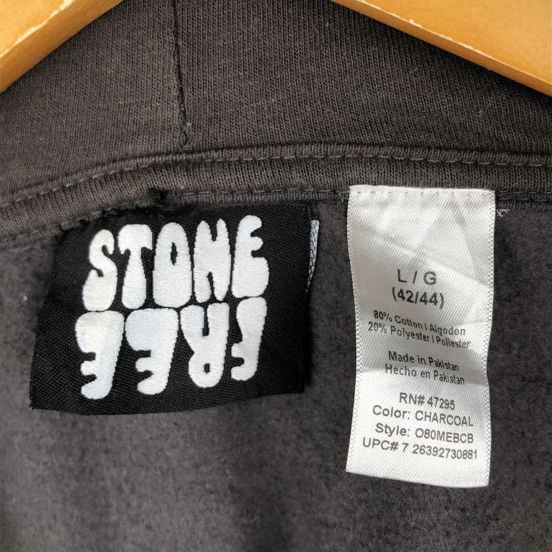 2000'S STONE FREE JIMI HENDRIX Band Full-Zip Hoodie, Men's Size L cotton black type Vintage Second Hand