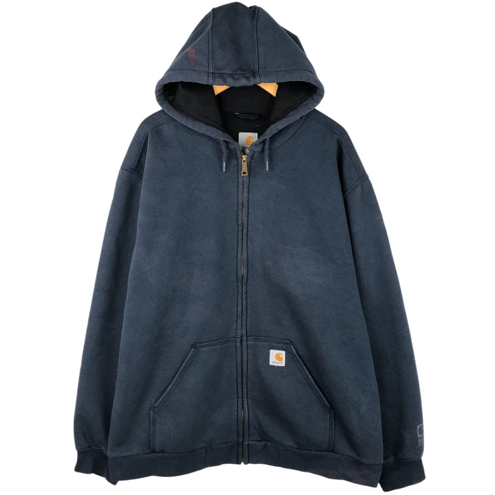Carhartt Sweat Full Zip Hoodie Men's XL cotton navy blue type Vintage Second Hand