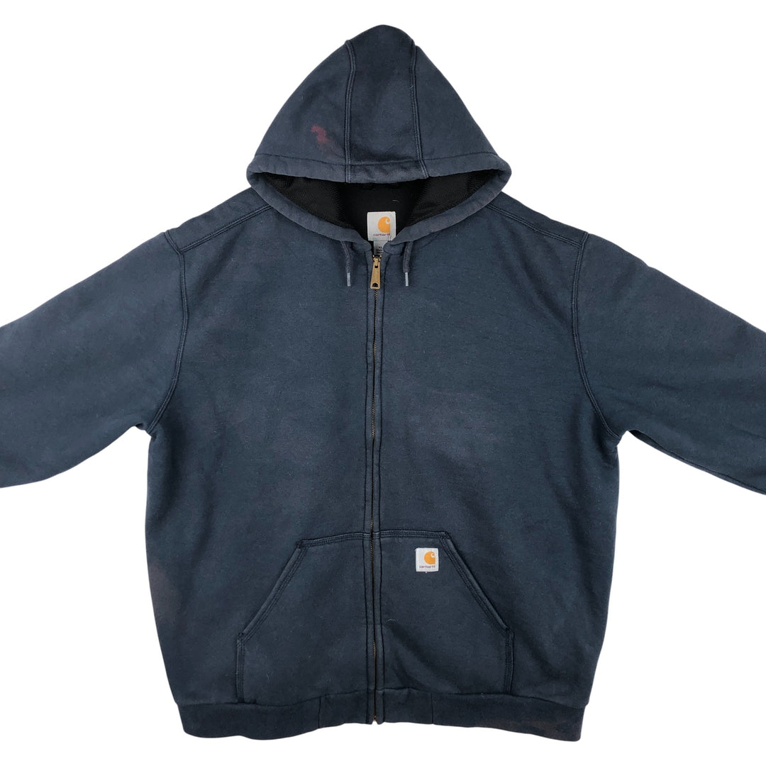 Carhartt Sweat Full Zip Hoodie Men's XL cotton navy blue type Vintage Second Hand