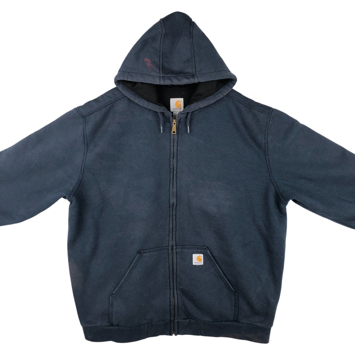 Carhartt Sweat Full Zip Hoodie Men's XL cotton navy blue type Vintage Second Hand