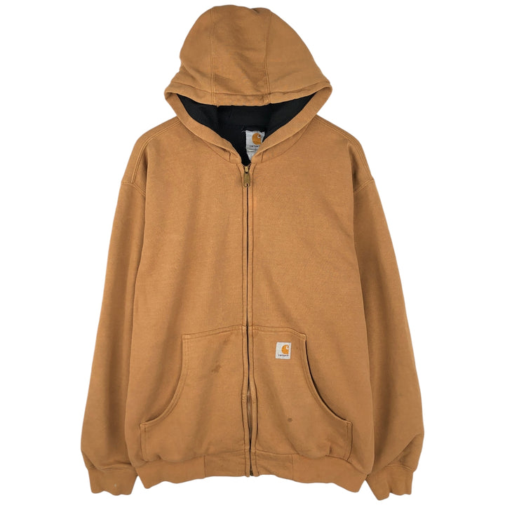 Carhartt Sweat Full Zip Hoodie Men's XL unclear brown type Vintage Second Hand