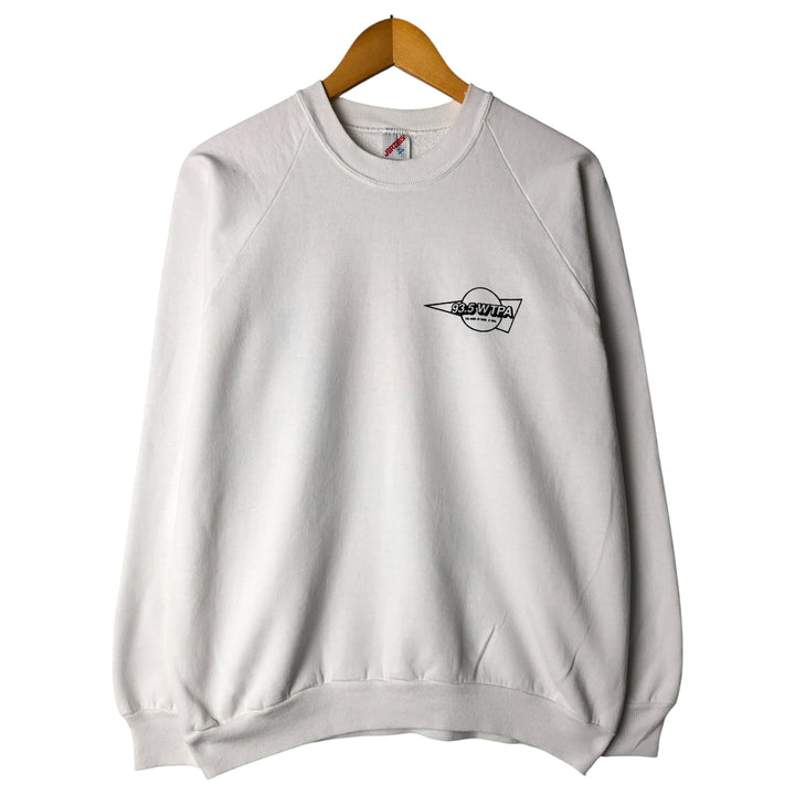 Vintage 80s-90'S Jerseys 93.5 WTPA Advertising Sweatshirt, Made in USA, Men's XL cotton white type Vintage Second Hand