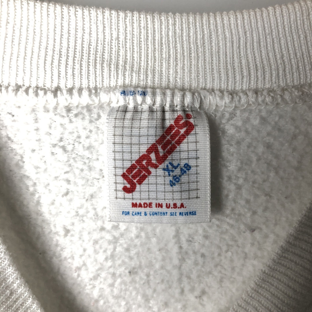 Vintage 80s-90'S Jerseys 93.5 WTPA Advertising Sweatshirt, Made in USA, Men's XL cotton white type Vintage Second Hand