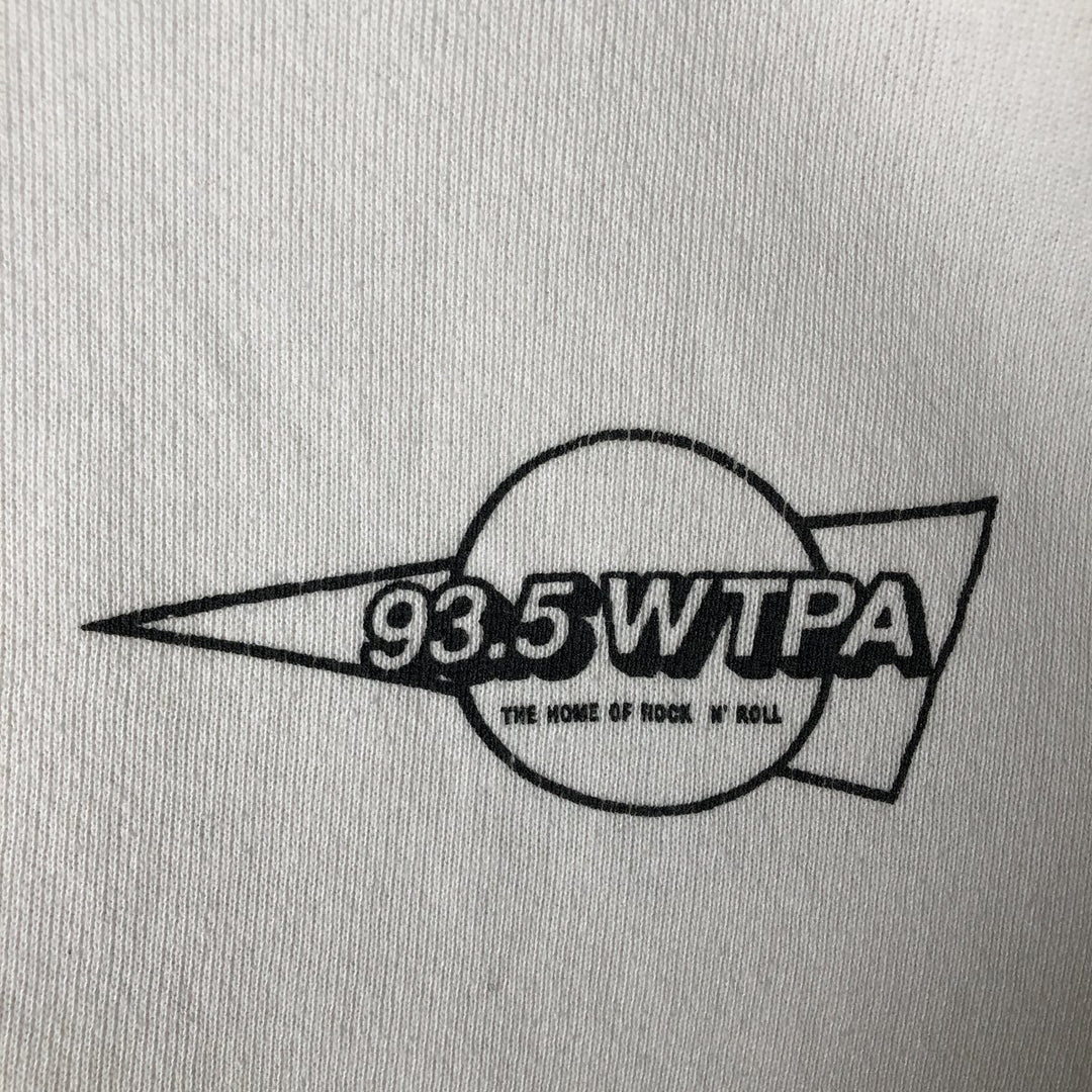 Vintage 80s-90'S Jerseys 93.5 WTPA Advertising Sweatshirt, Made in USA, Men's XL cotton white type Vintage Second Hand