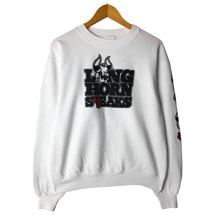 Vintage 90'S printed sweatshirt, made in the USA, men's size XL cotton white type Vintage Second Hand